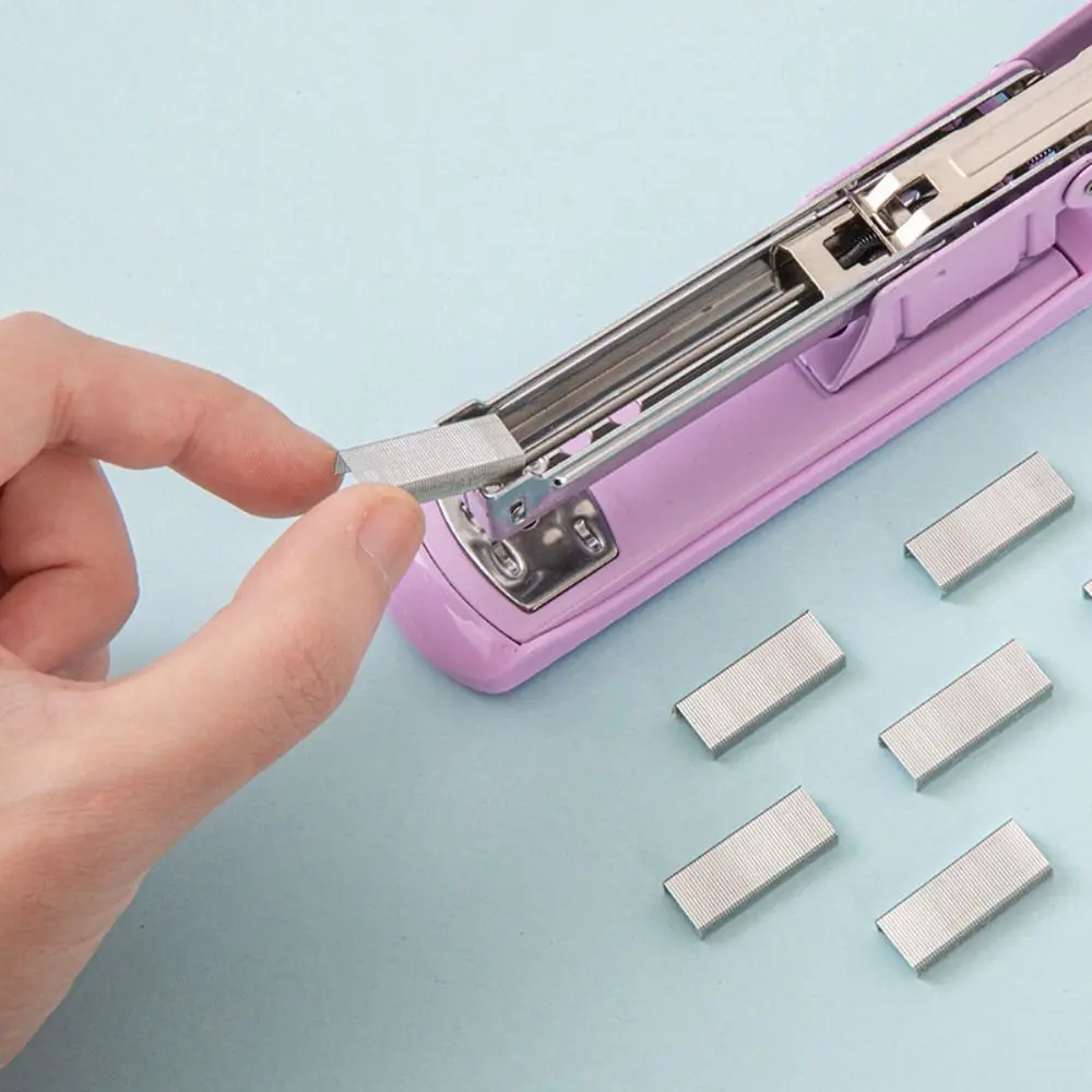 마카롱 컬러 노동 절약형 스테이플러 다기능 대형 종이 스테이플링 기계 휴대용 간단한 학교 용품