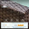 Swivel Glider Patio Furniture Set, 8 Pcs Wicker Rattan Outdoor Conversation Set, Garden Sofas 3