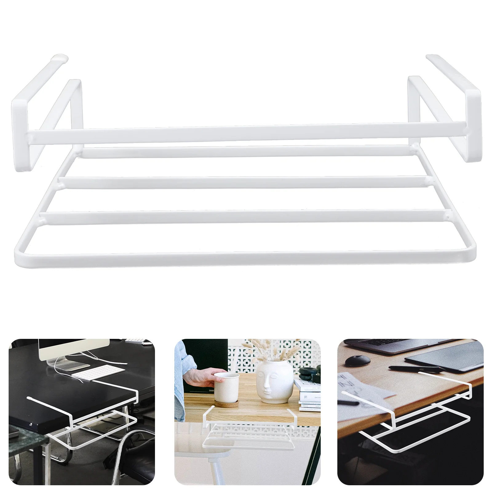 

Notebook Storage Rack Under Desk Laptop Bracket Dormitory Desktop Organizer