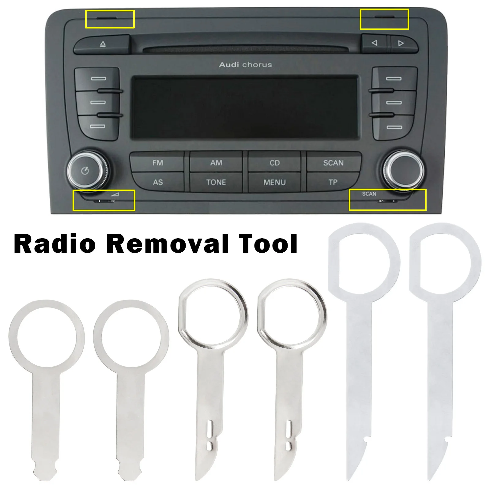 cles d'extraction demontage pour autoradio audi rns e