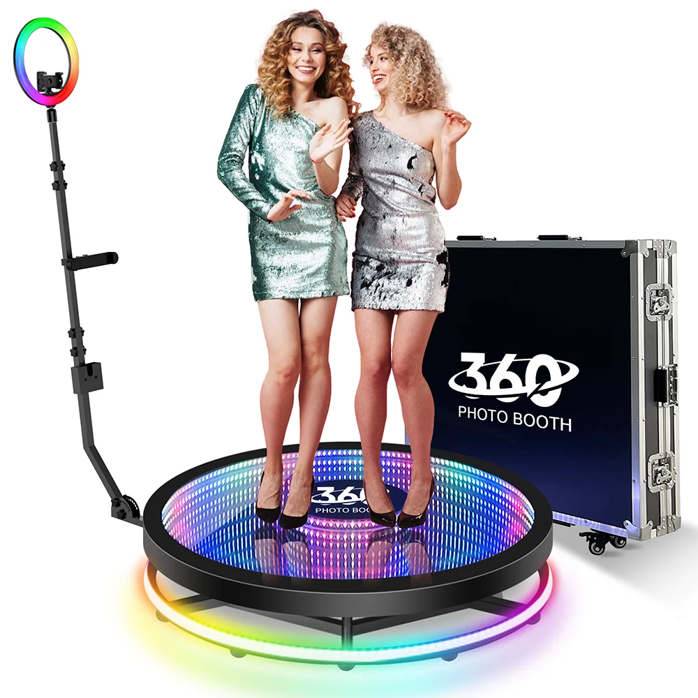 휴대용 360 사진 부스 회전 기계, 자동 셀카 360, 슬로우 모션 사진 부스 판매, 100cm, 115cm