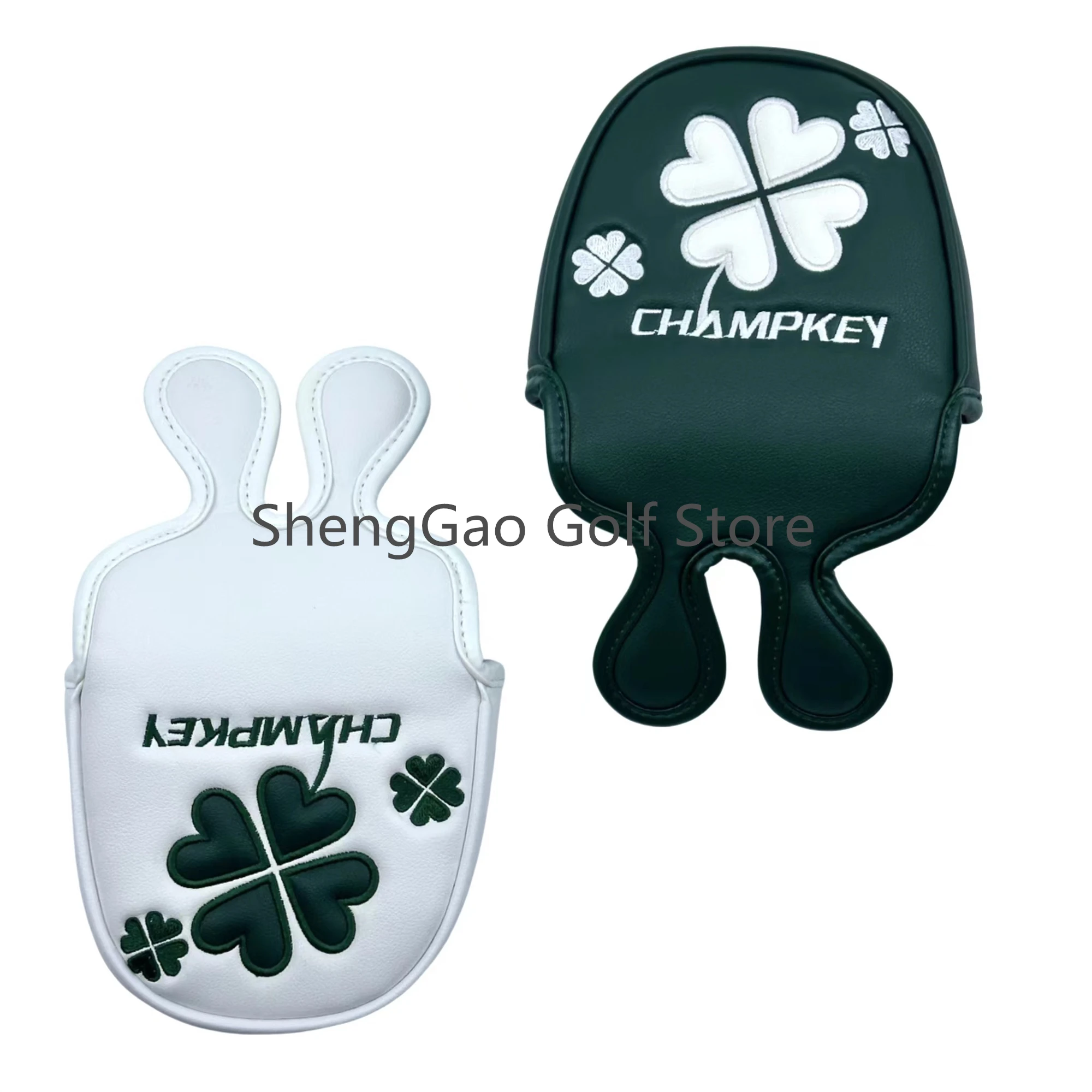 Lucky Clover Pattern Golf Putter Cover - Premium PU Leather with Magnetic Closure