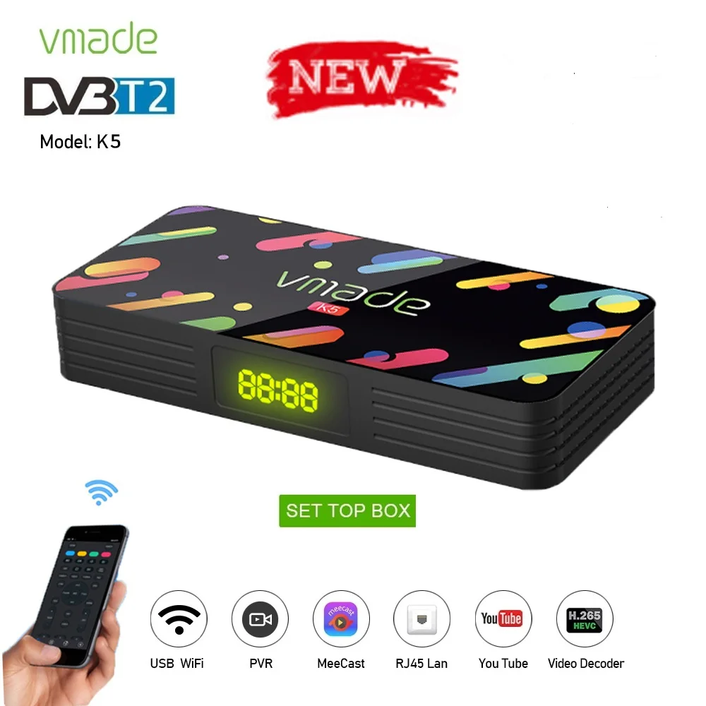 Set Top Boxes DVB T2 TV Terrestrial Receiver Support Meecast APP Spain,YouTube MPEG 4 HD 1080P Decoder Digital TV Tuner gtmedia v7 tt terrestrial receiver combo dvb t2 c tv 10bit tuner box digital h 265 support full hd 1080p no app