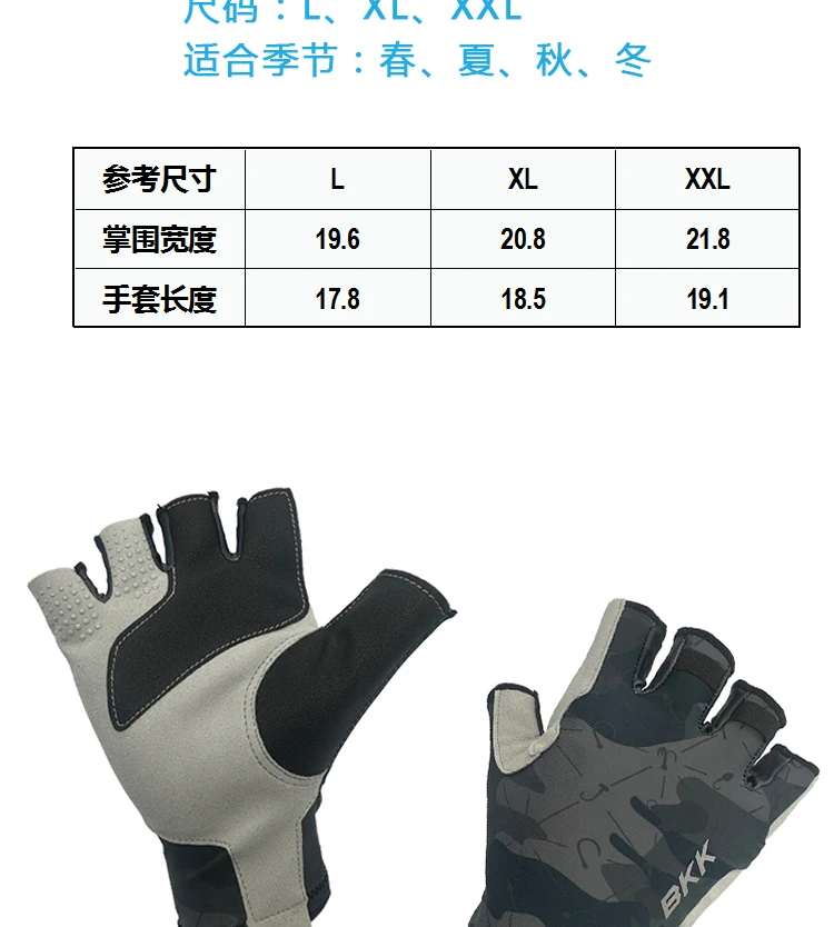 Description Picture 4 of itemNew BKIKI Fishing Half-finger Gloves Thin Outdoor Sports Non-slip Fitness Cycling Fingerless