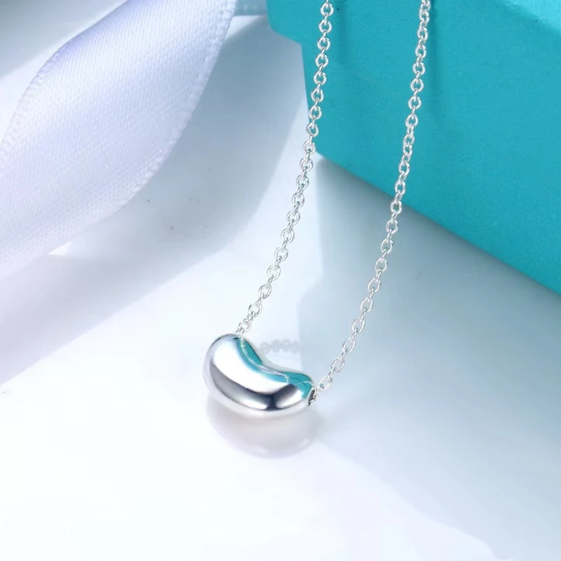 Fashion Gold Bean Necklace For Women s925 Silver Dainty Necklace Hypoallergenic Minimalist Jewelry Christmas Gift Idea For Girls