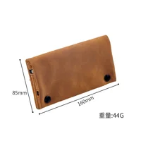 Pochette à tabac vintage en cuir PU avec double fermeture éclair, sac à rouler le tabac avec poches, sac hydratant pour tabac givré 3
