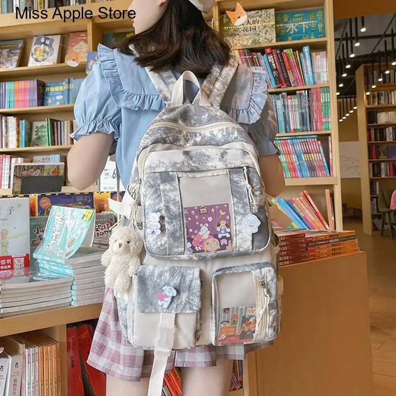 

Female Shoulder Backpack Travel Rucksack Fashion College Girls Laptop School Bag Canvas Women Mochila Kawaii Bookbag