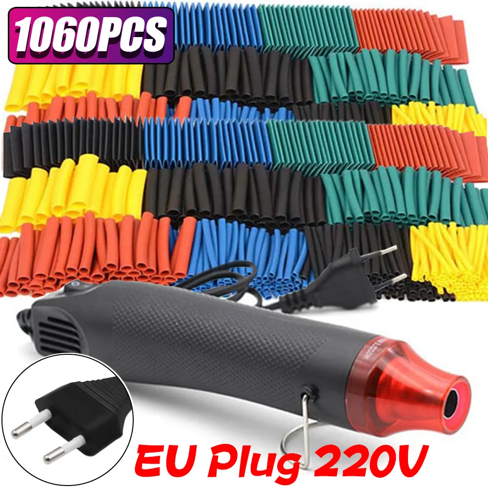 Comprehensive Heat Shrink Tubing Kit with Hot Air Gun - Versatile Cable Repair and Protection Solution (Variety of Sizes)