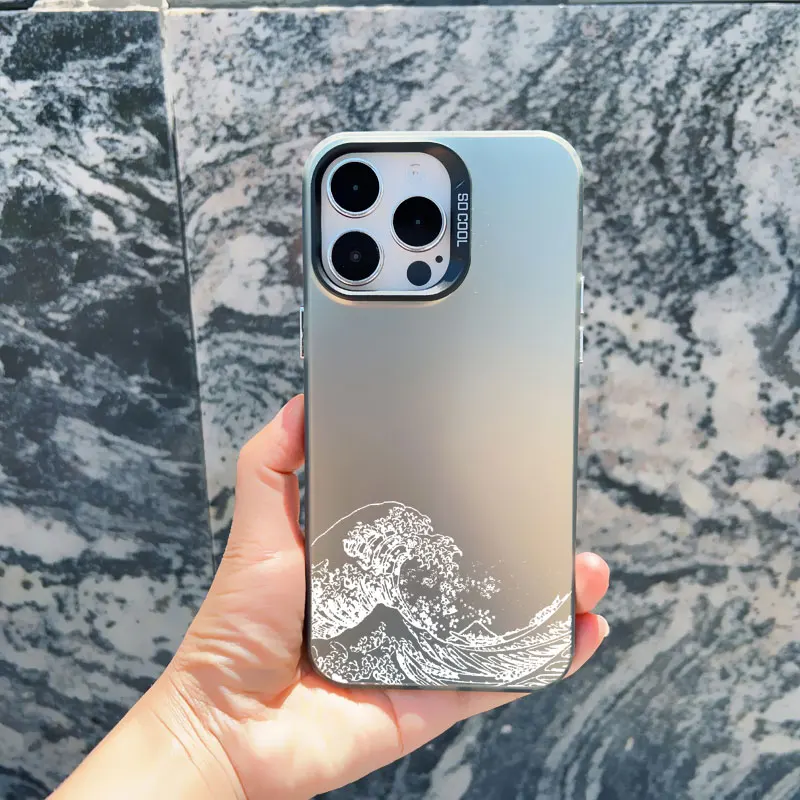 Sea Blue Turtle Design Laser-Engraved Phone Case with Cool Ocean Pattern