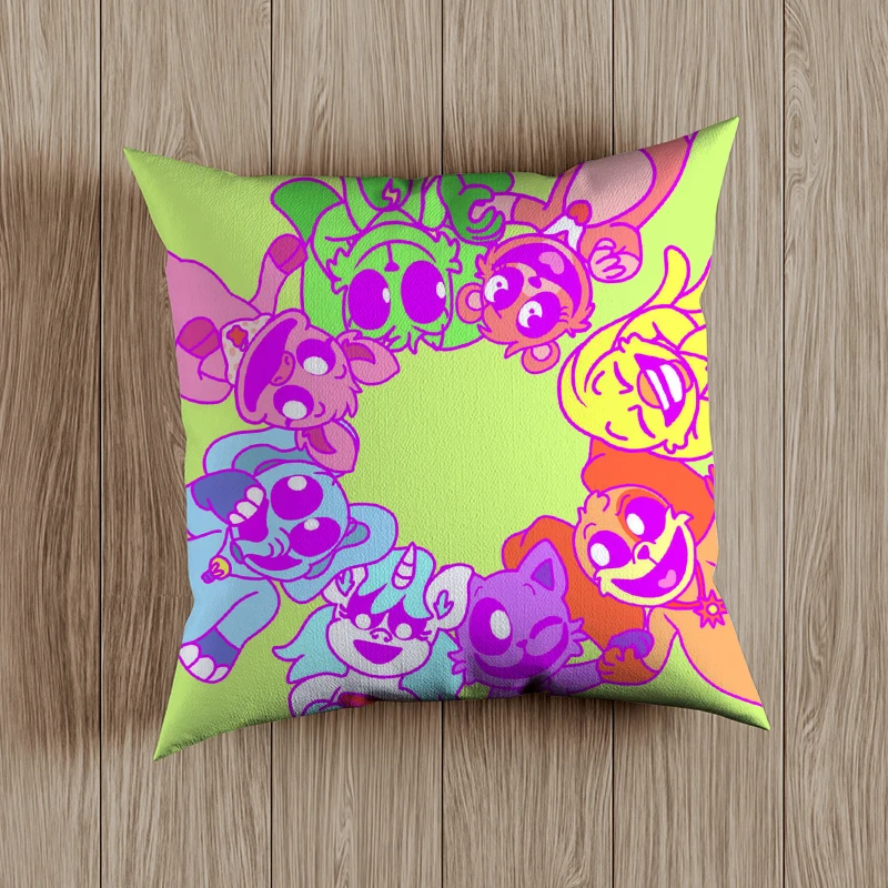 Smiling Critter Cushion Cover Catnap Dogday 45*45cm Polyester Throw Pillows Sofa Home Decor Decoration Decorative Pillowcase 6