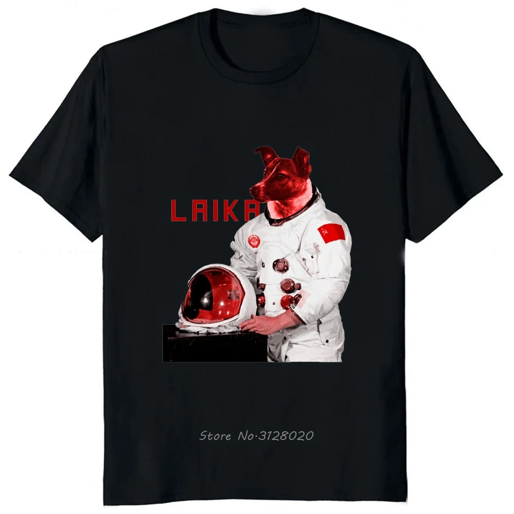 Laika UDSSR Lustige Cartoon Hund T Shirt Hip Hop Harajuku Stil Gedruckt Männer Kleidung Tees Streetwear Hipster Lose Weiche Tees T-shirt – Detail 20