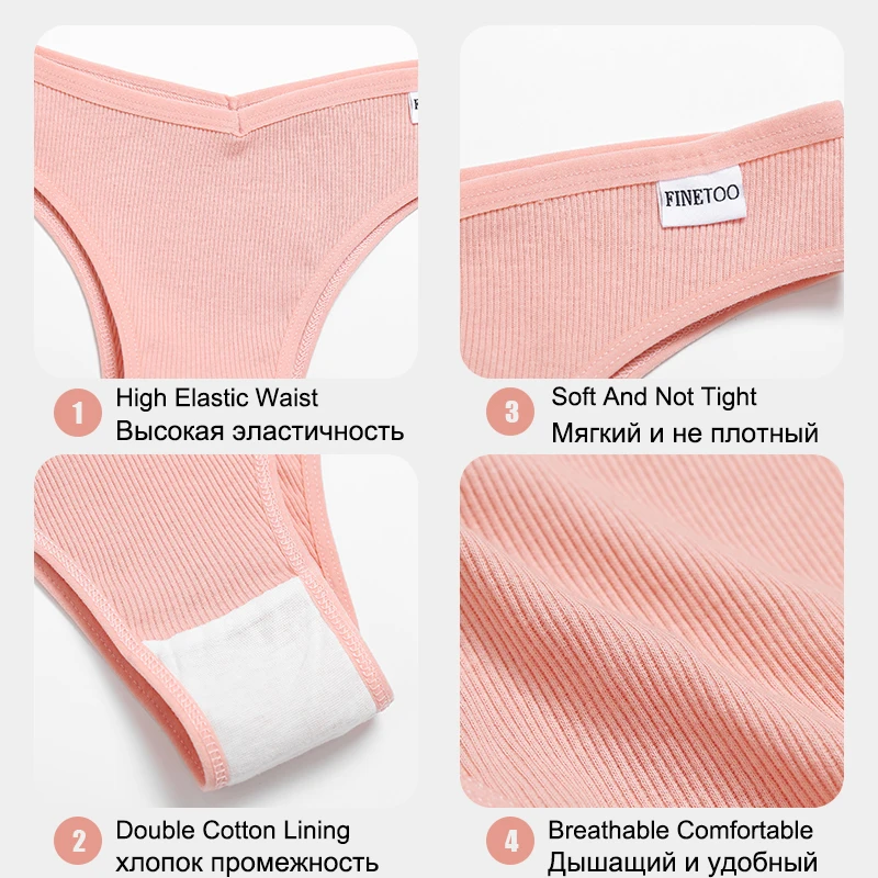 3Pcs/Set Women Cotton Brazilian Panties Female Sexy Low Waist Panties M-XL Underwear Solid Color Bikini Girls Intimates Lingerie