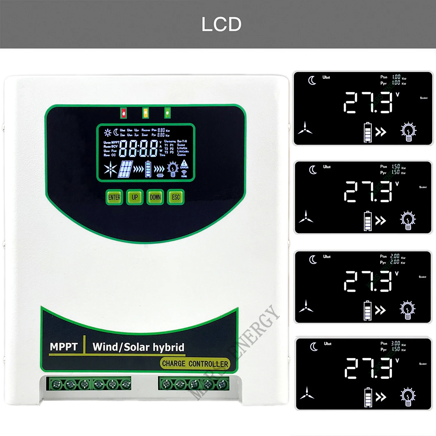 4000W 5kw Wind Solar Hybrid Charge Controller with Equalizer,12V 24V 48V AUTO, MPPT for Solar and Wind, for Lithium Lead Battery