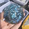 Natural Labradorite Crystal Carved Animals The lion Healing Lucky Gems Gift 1
