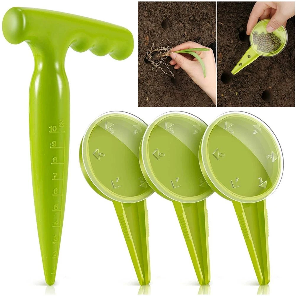 Mixed Mini Seed Sowing Manual Seeder Gardening Seed Spacer Planter Garden Planting Template Hole Dibber Soil Digger Hand Tools