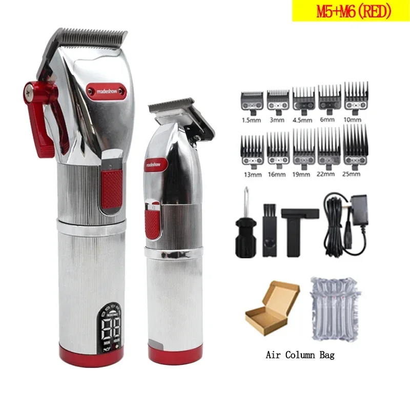 thumbnail image 1 of Madeshow-cortadora de pelo inalámbrica profesional M5 M5F, todo el acero en forma de T, cabezal de corte, cuerpo de Metal, barbero, recortador de barba para hombres, 1 of 5