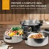 Secura Electric Food Steamer, Vegetable Double Tiered Stackable Baskets with Timer 1200W Fast Heating Stainless Steel 5