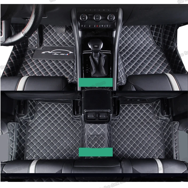 

leather car floor mats for skoda kodiaq 2016 2017 2018 2019 2020 2021 2022 interior accessories carpet cover foot gt waterproof