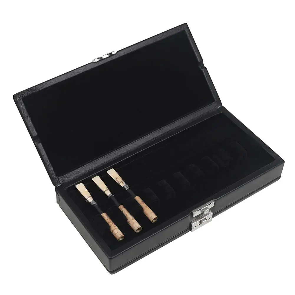 

PU Leather Oboe Reed Box High Quality Portable Internal Soft Card Slot Double-layer Storage Box Reeds Organizer Case
