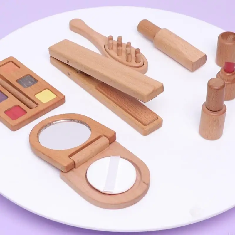 Simulation Cosmetic Bag/Medical Kits Children Pretend for Play Wooden Toy Sensory Playset Toddler Gif E65D