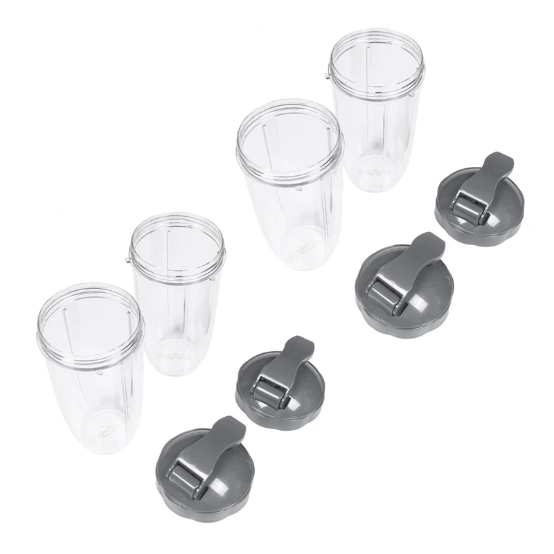 

New-32Oz Replacement Cups With Flip Top To Go Lid For Nutribullet 600W And Pro 900W Blender (4 Pack)