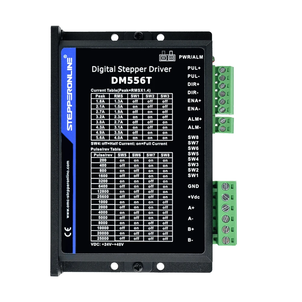 

STEPPERONLINE Stepper Motor Driver DM556T 1.8~5.6A 20-50VDC Digital Stepper Motor Controller for Nema 17/23/24/34 CNC Motor