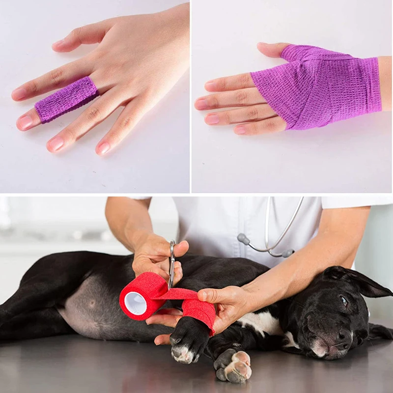 10pcs Elastic Self-Adhesive Athletic Tape Bandage 2.5/5/10cm Non-Woven for Sports Foot Support Joint Protection