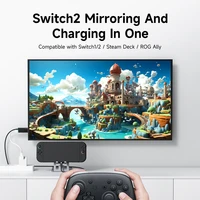 Док-станция Hagibis Switch 2 для Nintendo Switch/Switch2/OLED 4K при 60 Гц USB C-HDMI Кабель-адаптер 100 Вт PD Блок питания для ноутбуков ROG — изображение 3