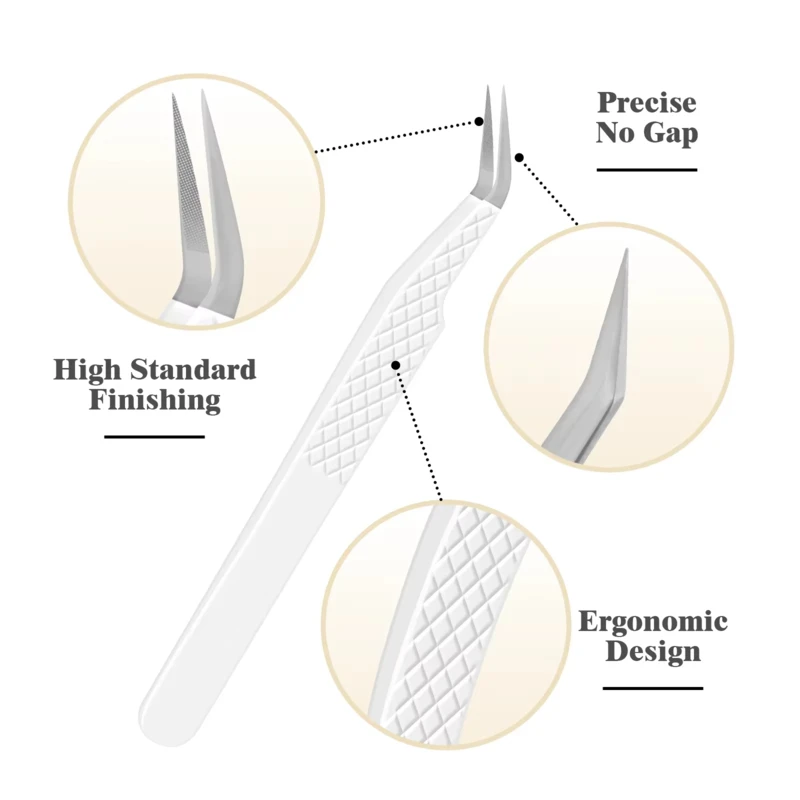 SENSE LASHES Anti-slip Eyelash Extension Tweezers Stainless Steel Fiber Tip pinzas extensiones de pestañas Makeup Tools 2