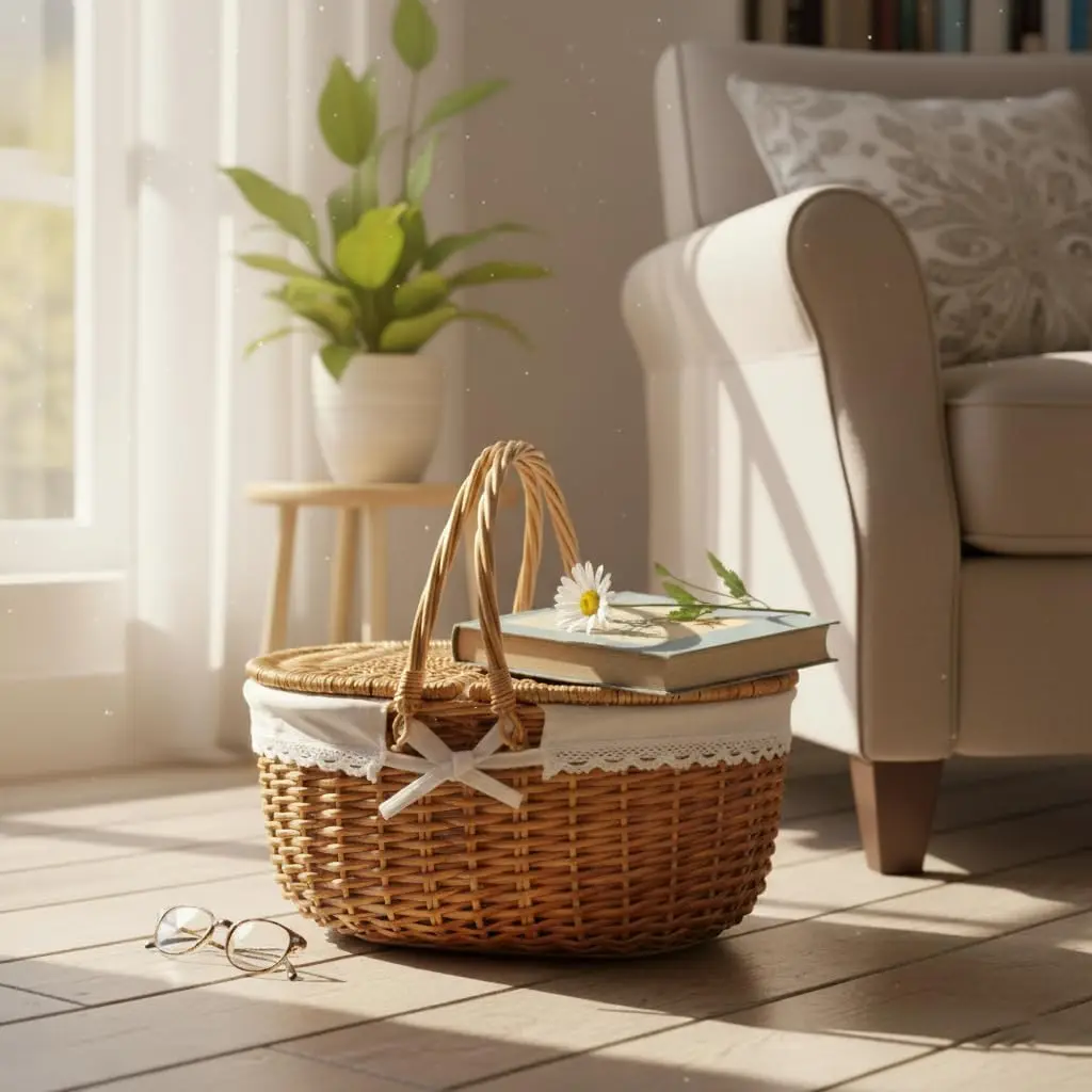 Woven Storage Basket with Lid 2