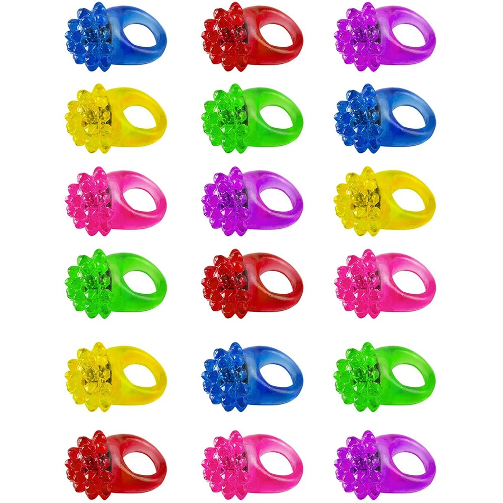 

Favors Finger Toys Colorful Finger Ring for Parties Luminous Rings Flashing LED Rings Light-Up Toys Bumpy Jelly Ring