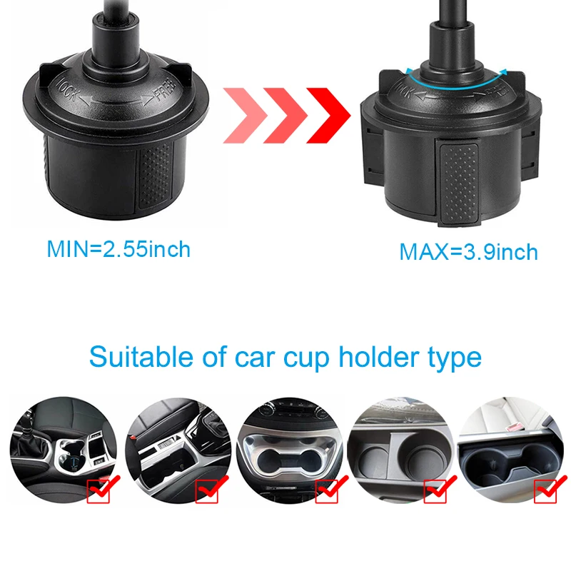 XMXCZKJ Magnetic Car Cup Holder Phone Mount Adjustable Gooseneck Cell Phone Holder for Most Smartphones for Iphone Xiaomi HuaWei