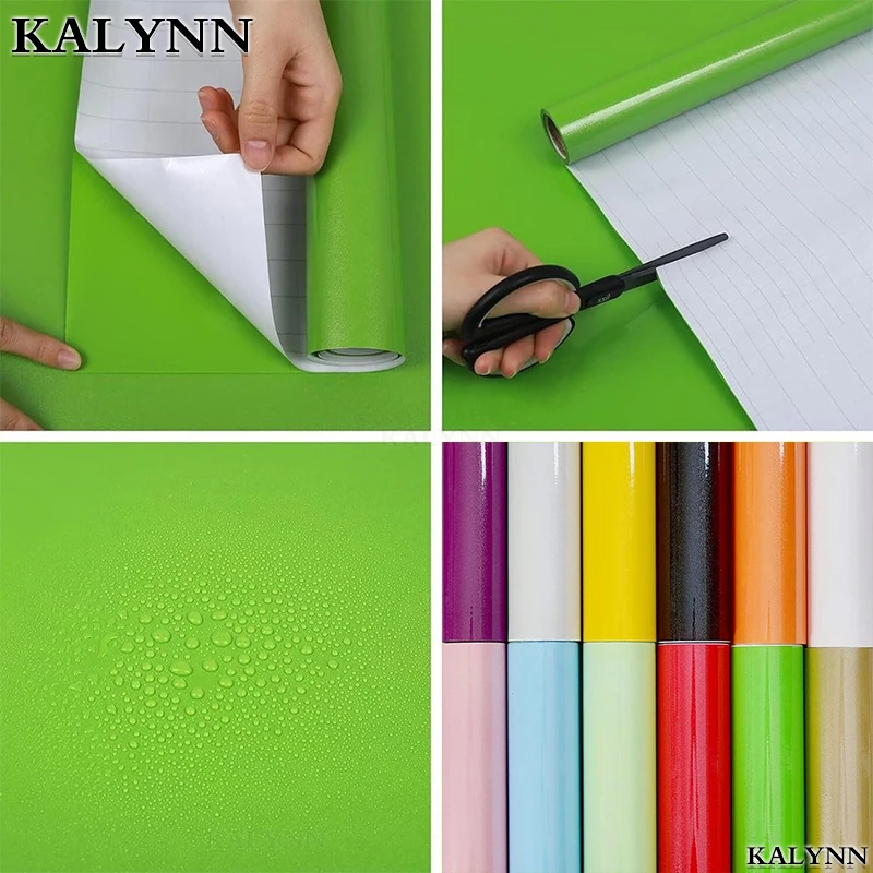 Emerald Green Self-Adhesive Decorative Film for Furniture and Cabinets - Waterproof Vinyl Wallpaper