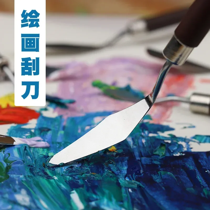Oil painting knife 7Pcs stainless steel oil painting palette knife artist spatula art scraper tool cake baking supplies