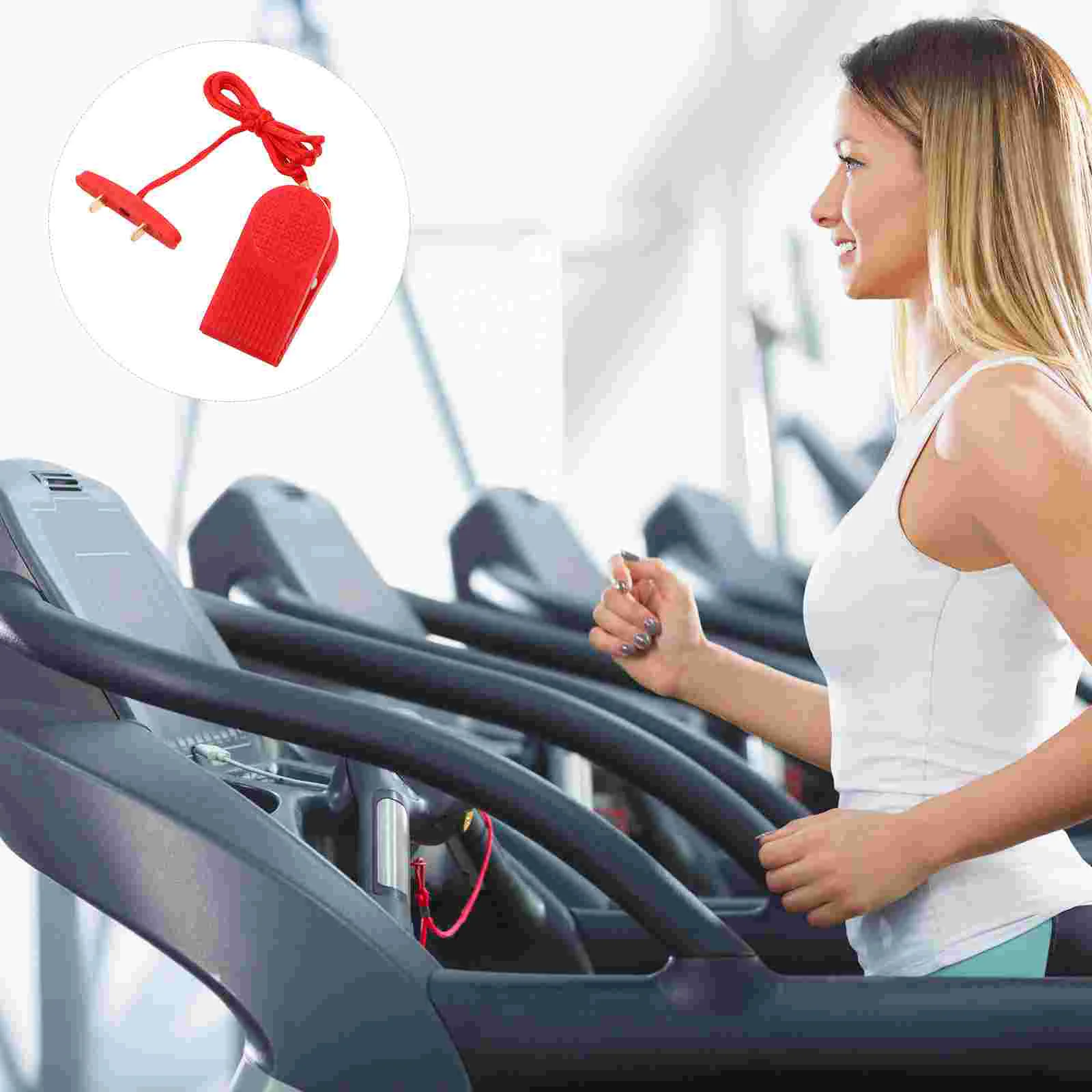 Treadmill Emergency Stop Switch Replacement Safety Key Fitness Equipment Machine Dual Insert Security Plastic Start for 6