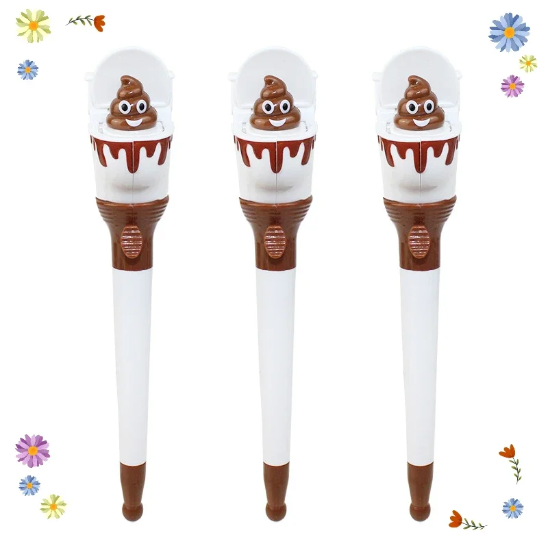 10 Pcs Wholesale Black Ballpoint Pens Students Use Personalized New and Unique Toilet Bounce Ball Pen Stress Relieving