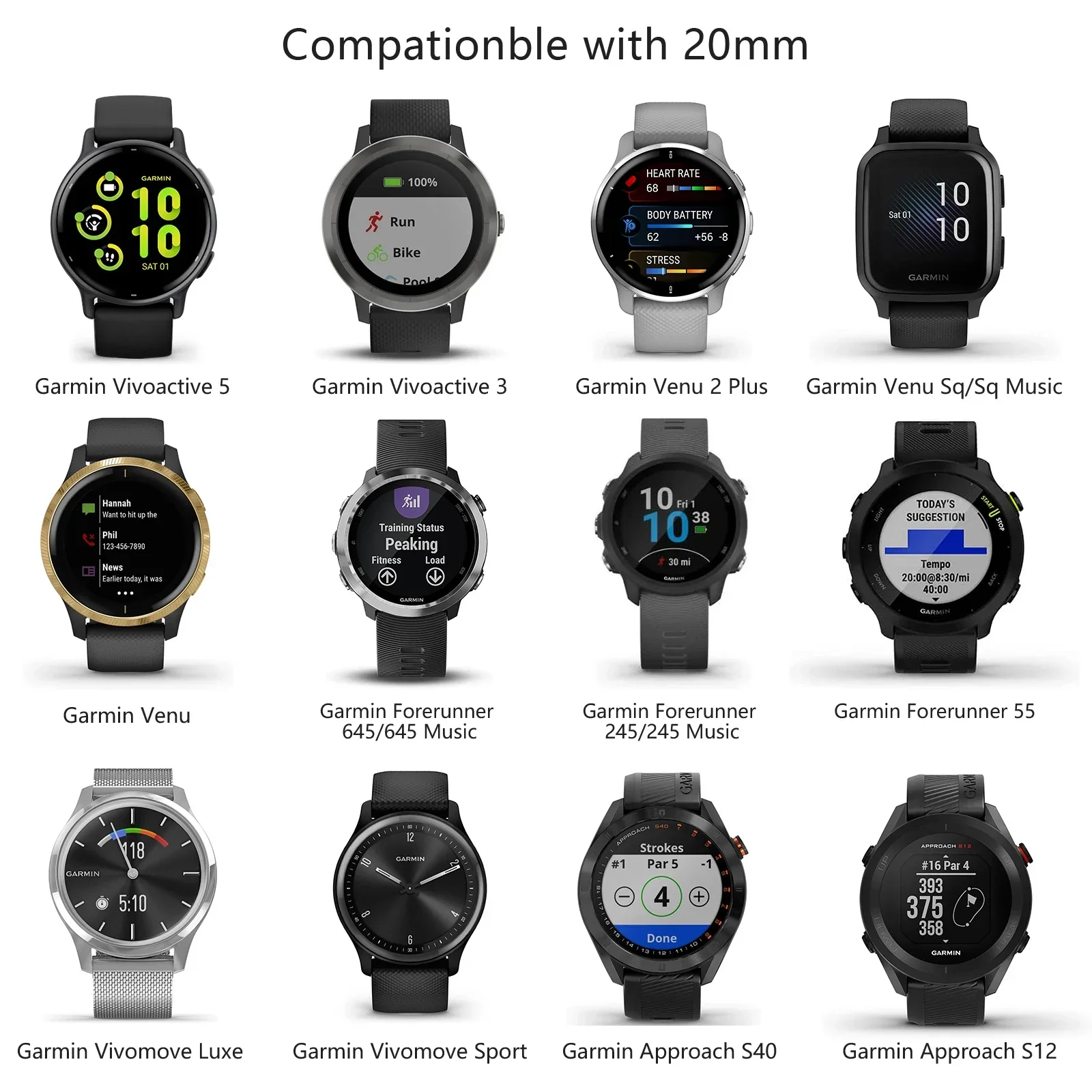 Versatile 20mm Silicone Watch Strap – Premium Universal Fit