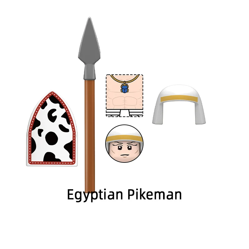 N313-N320 누비아 전사 궁수 파라오 가드 이집트 Pikeman 보병 부메랑 슬링거 모델 블록 MOC 벽돌 세트 장난감