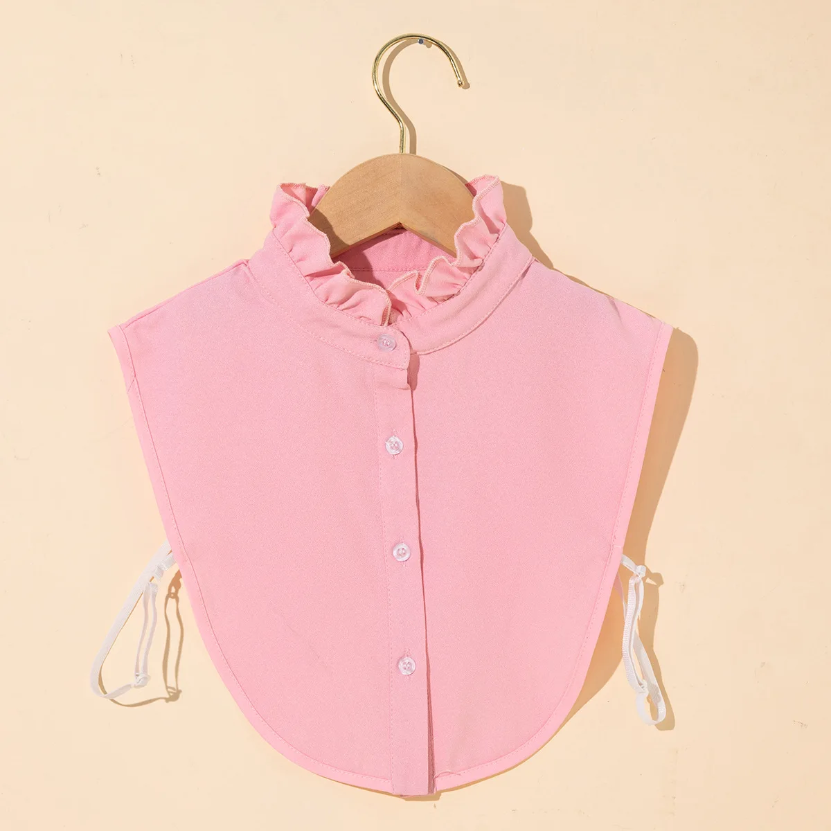 Linbaiway Women Ruffles Stand Fake Collar Necklace False Collar Detachable Shirt Collars Women Removable Half Shirt Accessories