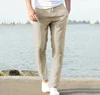 Men's cotton and linen pants, men's autumn new style, breathable, comfortable, simple, solid color linen  fitness streetwear 5XL