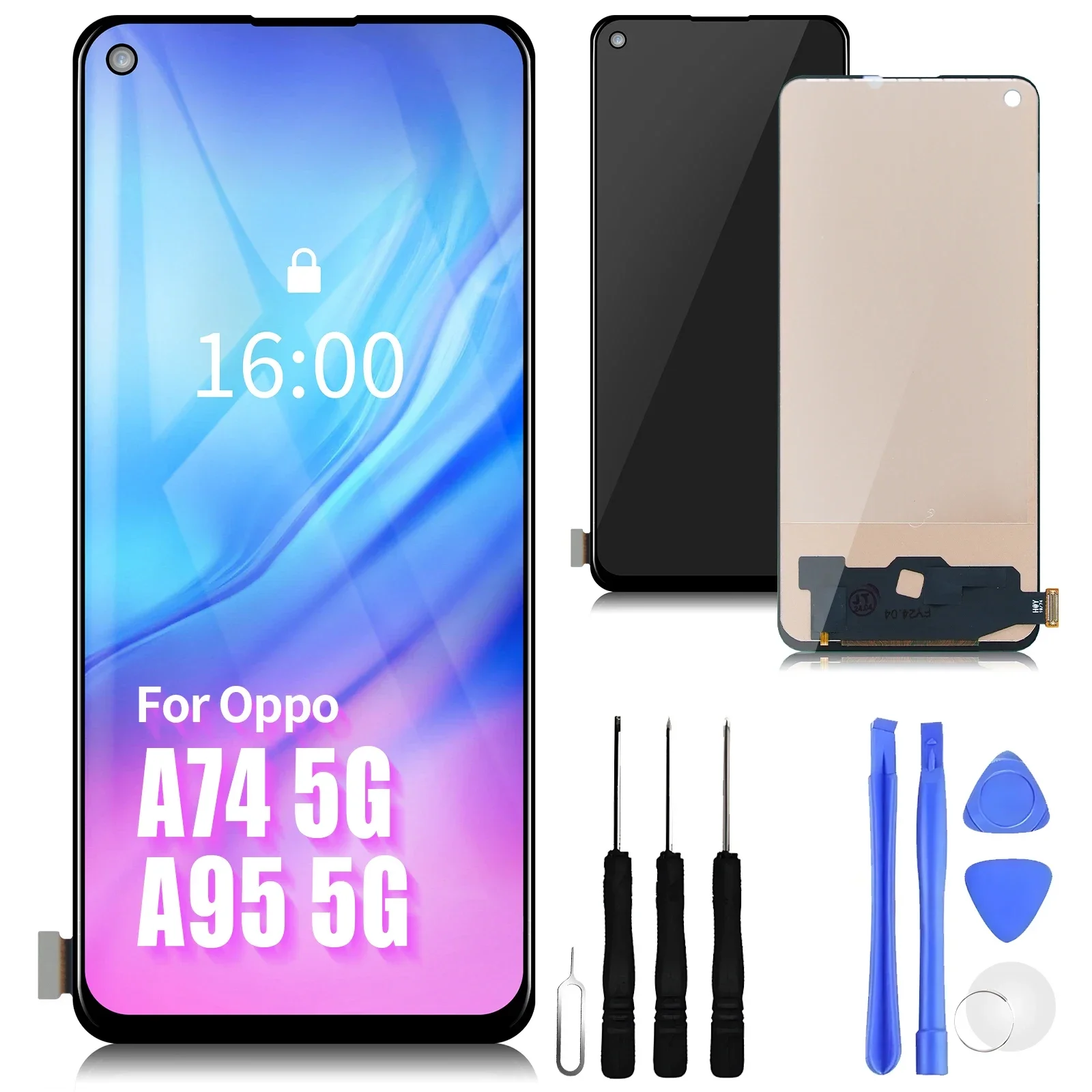 ЖК-дисплей 6,43 дюйма для OPPO A74 4G CPH2219, сенсорный экран, дигитайзер, сборка, замена для OPPO A74 4G, дисплей с рамкой