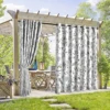 1PC New Fashionable, Simple and Fresh Butterfly Flower Home Decoration Print Perforated Waterproof Curtain, Machine Washable, Su 1