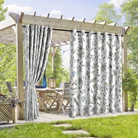 1PC New Fashionable, Simple and Fresh Butterfly Flower Home Decoration Print Perforated Waterproof Curtain, Machine Washable, Su 1