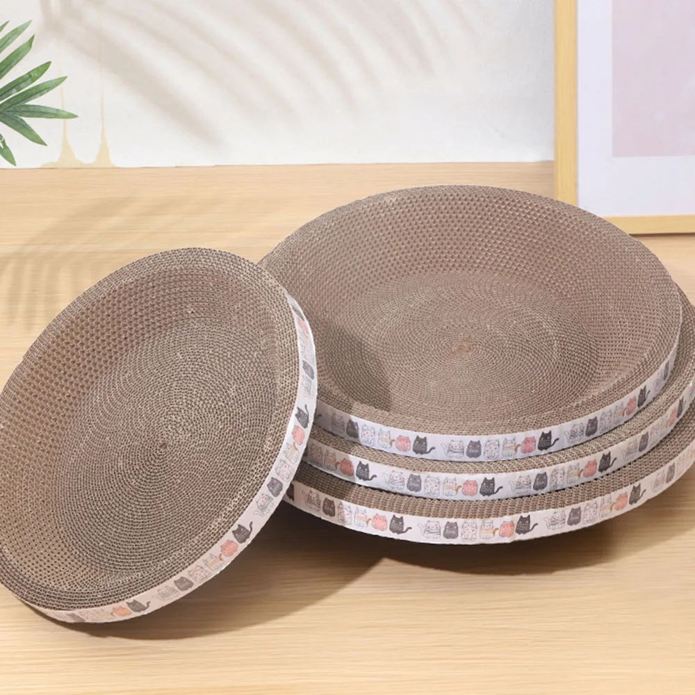 Title 5, 1PCS Rounded Cat Scratcher,Corrugated Paper Wea...