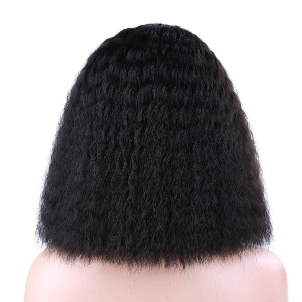 Short Afro Kinky Curly Synthetic Wig High Puff Synthetic Hair Wig Afro Style Wig for Women Short Puffy Kinky Curly Synthetic Wig