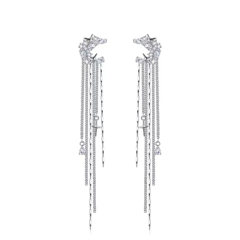 

Женские серьги-Клипсы из серебра 925 пробы, с длинной кисточкой