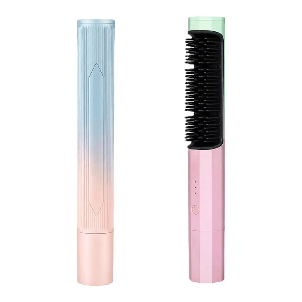 Description Picture 3 of itemProfessional Wireless Electric Hair Brush Straightening Charge Hair Tools Styling Comb Fast Brush Curling Heating Usb Dryer Y5g7