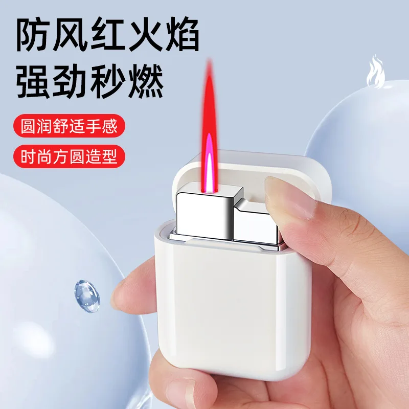 

Creative headphone shape inflatable windproof red flame lighter wholesale cross-border
