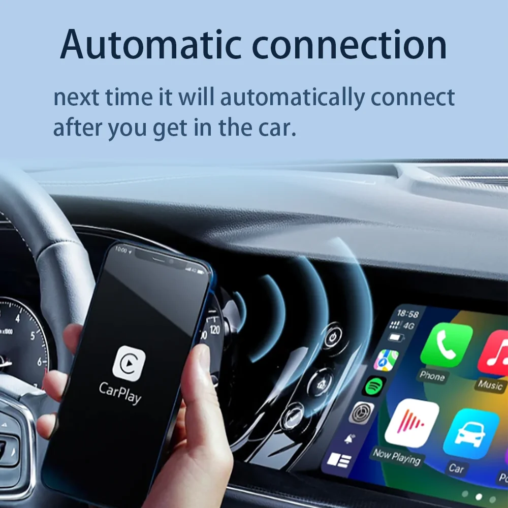 Adaptateur Auto CarPlay/Android Auto Sans Fil - Pour Véhicules équipés D'origine (à Partir De 2016), Plug & Play, Bluetooth 5.0