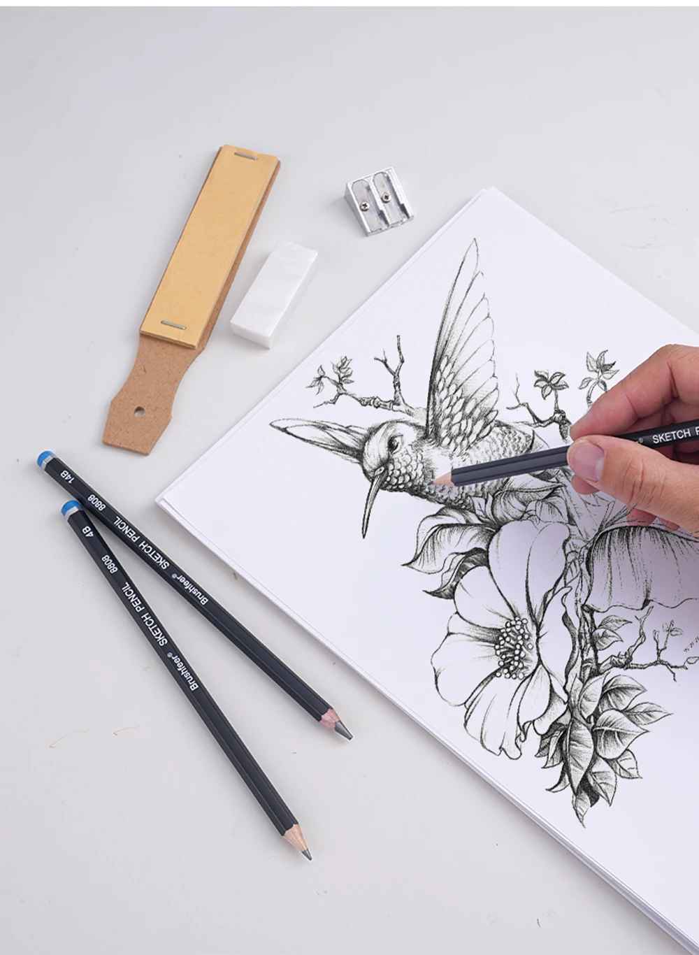 34pcs Artistic Drawing Set Colored charcoal pen Graphite Pencil sharpener Sketching penProfessional Art Supplies for Adults 5